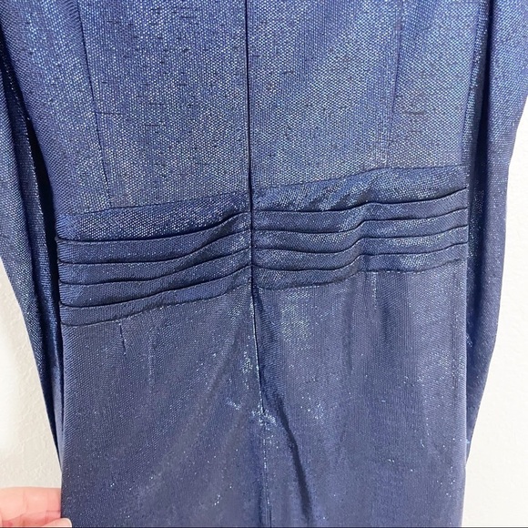 Jonathan Simkhai Metallic Long Sleeve Mini Dress Blue Cocktail Evening Party - Picture 6 of 9